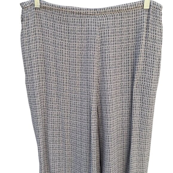 Cherokee Womens Grey White Checkered Lightweight Flowy Drawstring Waist Pants XL - Picture 2 of 9